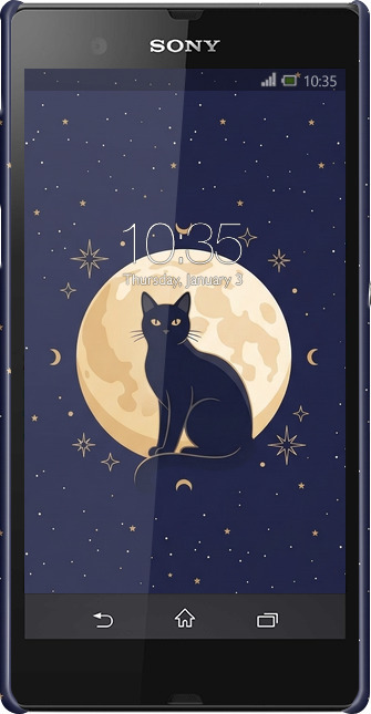 3D пластиковый матовый чехол Cute Cat Celestial/Witchy для Sony Xperia Z C6602 - 6787m-40 изображение 