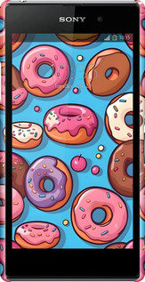 3D пластиковый глянцевый чехол Пончики для Sony Xperia Z1 C6902 - 6318c-38 изображение 