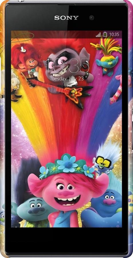 3D пластиковий глянцевий чехол Тролі для Sony Xperia Z1 C6902 - 6343c-38 изображение 