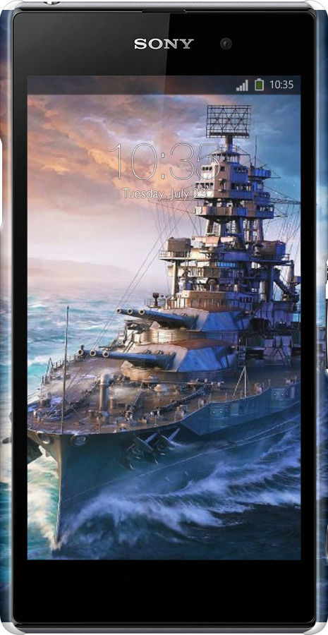 3D пластиковый глянцевый чехол Военный корабль, world of tanks, wargaming для Sony Xperia Z1 C6902 - 6461c-38 изображение 