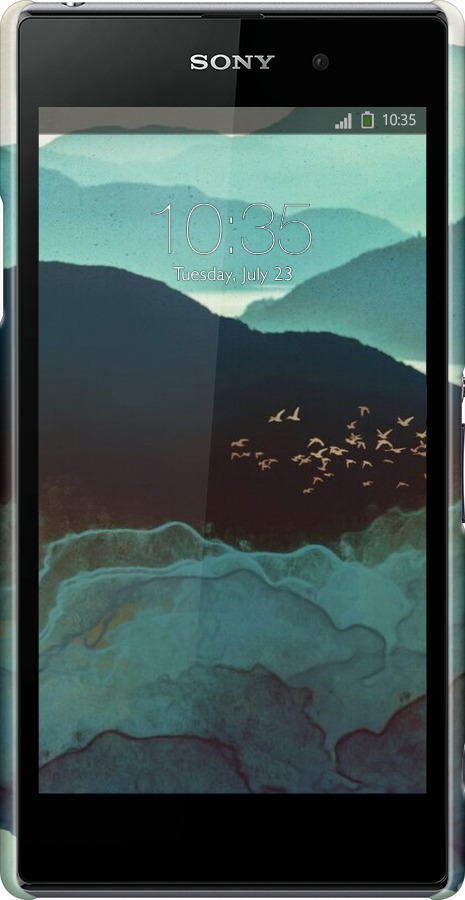 3D пластиковый матовый чехол С изображением гор Индиго для Sony Xperia Z1 C6902 - 6484m-38 изображение 