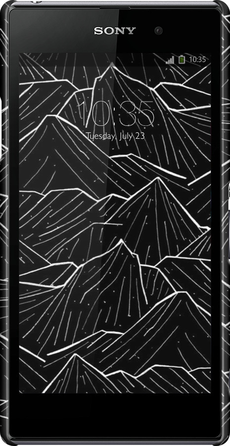3D пластиковый глянцевый чехол С изображением Темных гор для Sony Xperia Z1 C6902 - 6489c-38 изображение 