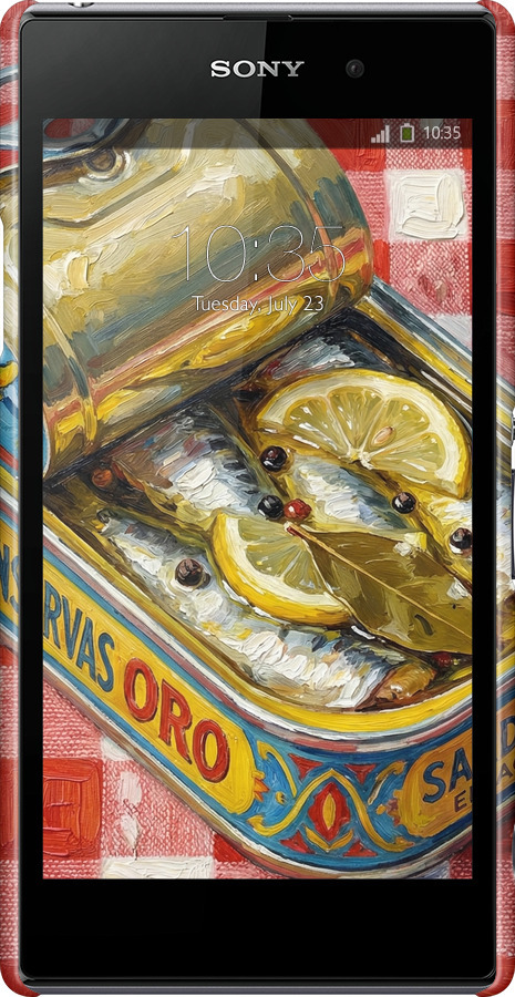 3D пластиковый матовый чехол Vintage Sardine Tin Phone для Sony Xperia Z1 C6902 - 6772m-38 изображение 