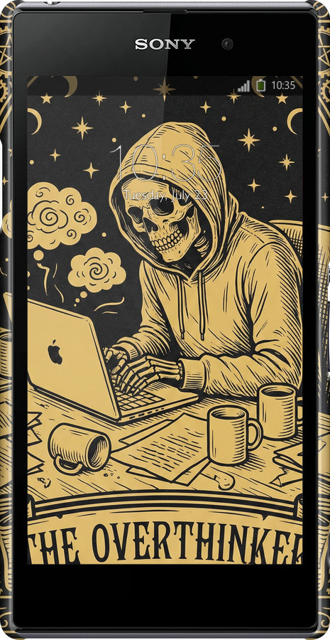 3D пластиковый матовый чехол The Overthinker для Sony Xperia Z1 C6902 - 6774m-38 изображение 