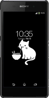 3D пластиковый матовый чехол С милым котом на черном фоне для Sony Xperia Z2 D6502/D6503 - 6528m-43 изображение 