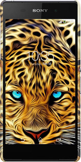 3D пластиковый матовый чехол Леопард для Sony Xperia Z2 D6502/D6503 - 6611m-43 изображение 