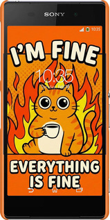 3D пластиковый матовый чехол Funny Cat для Sony Xperia Z2 D6502/D6503 - 6786m-43 изображение 