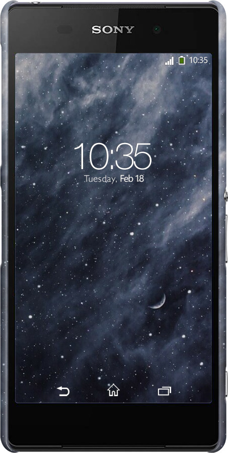 3D пластиковий матовий чехол Сині хмари, Синій місяць для Sony Xperia Z2 D6502/D6503 - 6398m-43 изображение 