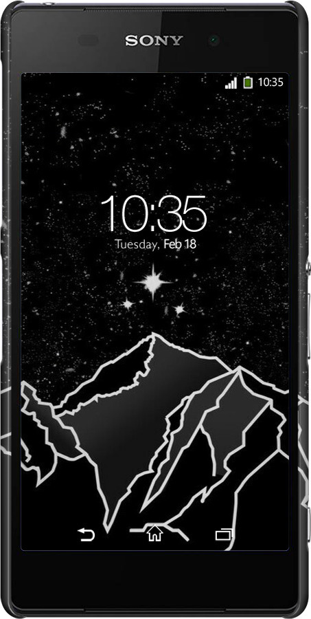 3D пластиковый матовый чехол Минималистический горный пейзаж для Sony Xperia Z2 D6502/D6503 - 6438m-43 изображение 