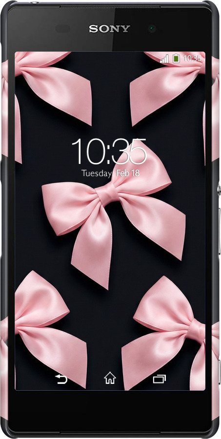 3D пластиковый матовый чехол Coquette Ribbons Dark Coquette для Sony Xperia Z2 D6502/D6503 - 6767m-43 изображение 