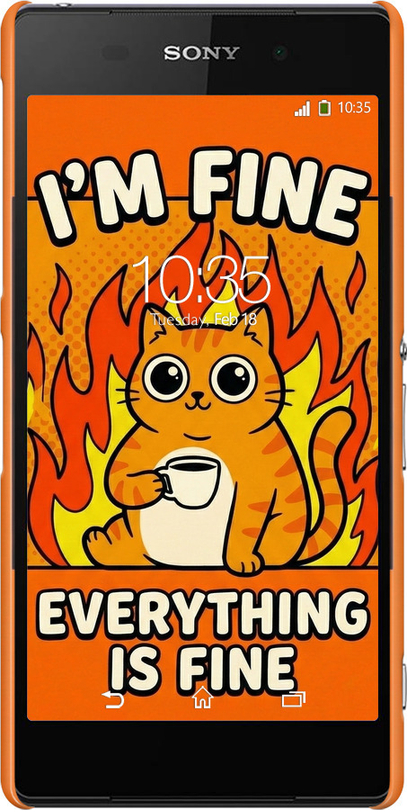 3D пластиковый матовый чехол Funny Cat для Sony Xperia Z2 D6502/D6503 - 6786m-43 изображение 