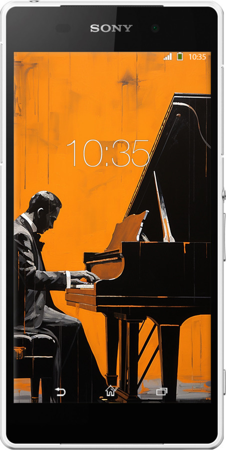 Силіконовий чехол Чохол для телефона Чоловік за Роялем для Sony Xperia Z2 D6502/D6503 - 5938u-43 изображение 