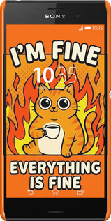 3D пластиковый глянцевый чехол Funny Cat для Sony Xperia Z3 dual D6633 - 6786c-59 изображение 