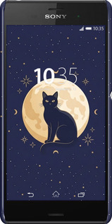 3D пластиковый глянцевый чехол Cute Cat Celestial/Witchy для Sony Xperia Z3 dual D6633 - 6787c-59 изображение 