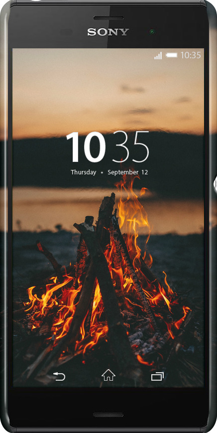 3D пластиковий глянцевий чехол Вогонь для Sony Xperia Z3 dual D6633 - 6021c-59 изображение 