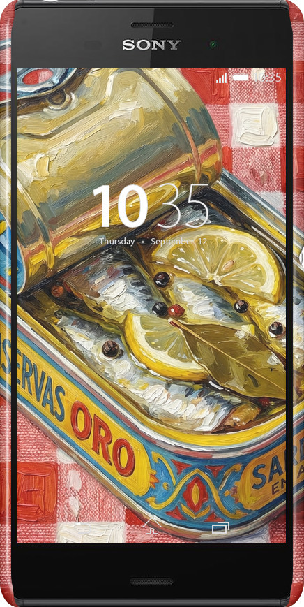 3D пластиковый глянцевый чехол Vintage Sardine Tin Phone для Sony Xperia Z3 dual D6633 - 6772c-59 изображение 