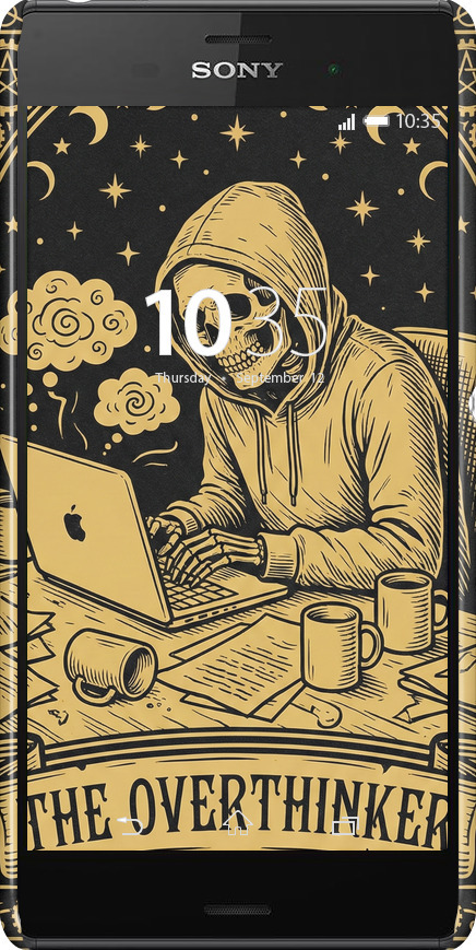 3D пластиковый глянцевый чехол The Overthinker для Sony Xperia Z3 dual D6633 - 6774c-59 изображение 