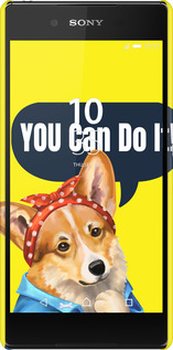 3D пластиковый матовый чехол чехол с корги You Can Do It для Sony Xperia Z3+ Dual E6533 - 6184m-165 изображение 