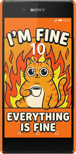 3D пластиковый матовый чехол Funny Cat для Sony Xperia Z3+ Dual E6533 - 6786m-165 изображение 