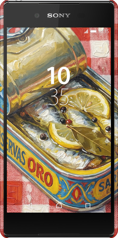 3D пластиковый глянцевый чехол Vintage Sardine Tin Phone для Sony Xperia Z3+ Dual E6533 - 6772c-165 изображение 