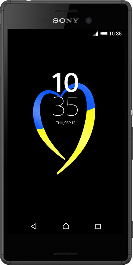 Силиконовый чехол Жёлто-голубое сердце для Sony Xperia Z3+ Dual E6533 - 885u-165 изображение 