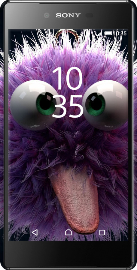 3D пластиковий глянцевий чехол Пухнастик для Sony Xperia Z5 Premium E6883 - 6017c-345 изображение 