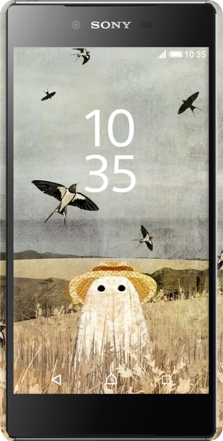 3D пластиковый глянцевый чехол Призрак в поле для Sony Xperia Z5 Premium E6883 - 6427c-345 изображение 