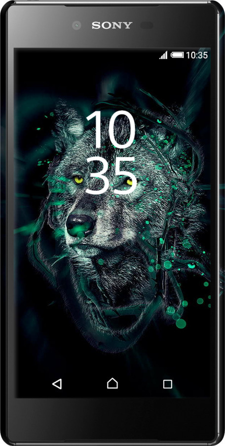 3D пластиковый глянцевый чехол Wolf для Sony Xperia Z5 Premium E6883 - 6610c-345 изображение 