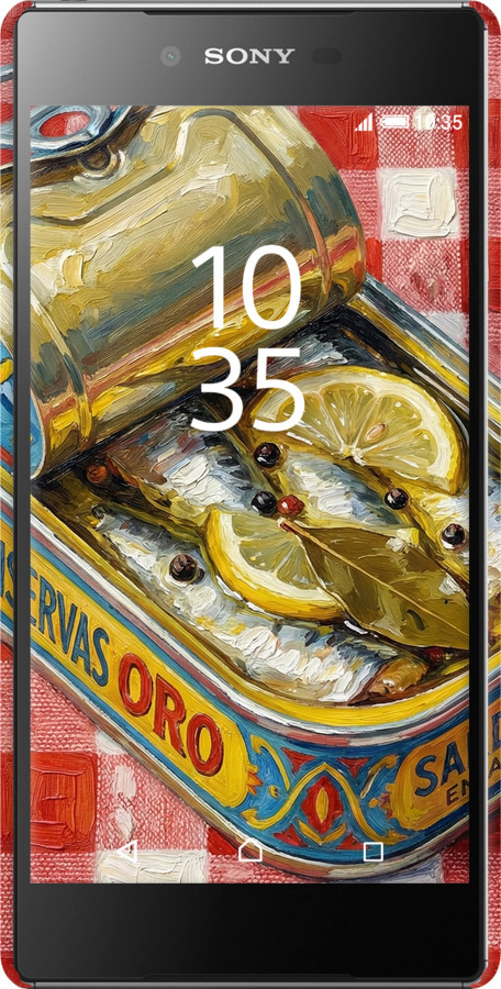 3D пластиковый глянцевый чехол Vintage Sardine Tin Phone для Sony Xperia Z5 Premium E6883 - 6772c-345 изображение 