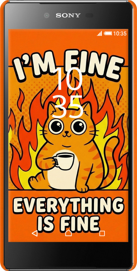 3D пластиковый глянцевый чехол Funny Cat для Sony Xperia Z5 Premium E6883 - 6786c-345 изображение 