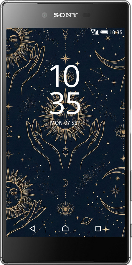 2D пластиковый чехол Celestial Harmony: Sun & Moon Gold Mystic Pattern для Sony Xperia Z5 Premium E6883 - 6778t-345 изображение 