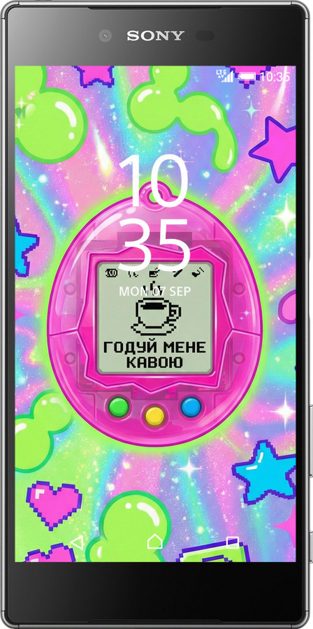 2D пластиковый чехол Y2K Aesthetic Retro Pet: Годуй мене кавою для Sony Xperia Z5 Premium E6883 - 6784t-345 изображение 