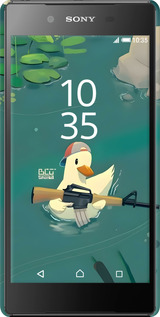 3D пластиковий матовий чехол Каченя з автоматом для Sony Xperia Z5 E6633 - 6356m-274 изображение 