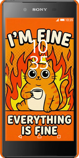 3D пластиковый матовый чехол Funny Cat для Sony Xperia Z5 E6633 - 6786m-274 изображение 