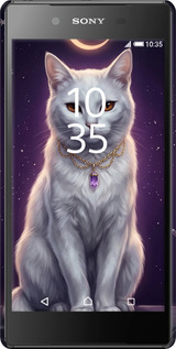 3D пластиковий матовий чехол Mystic White Cat Gothic Dark Purple Gold для Sony Xperia Z5 E6633 - 6805m-274 изображение 