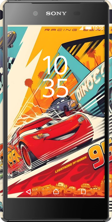 3D пластиковый матовый чехол Тачки для Sony Xperia Z5 E6633 - 6288m-274 изображение 