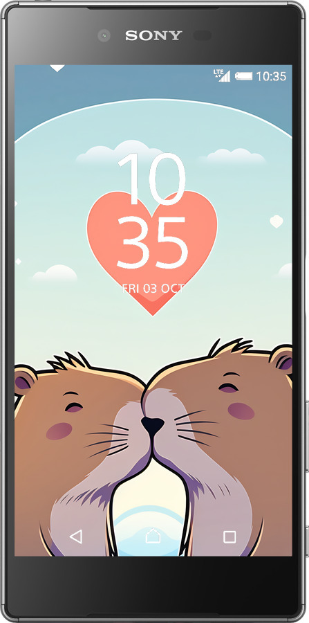 2D пластиковий чехол Капібара кохання для Sony Xperia Z5 E6633 - 6027t-274 изображение 