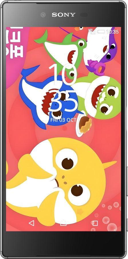 Силиконовый чехол Бейби Шаркс для Sony Xperia Z5 E6633 - 6305u-274 изображение 