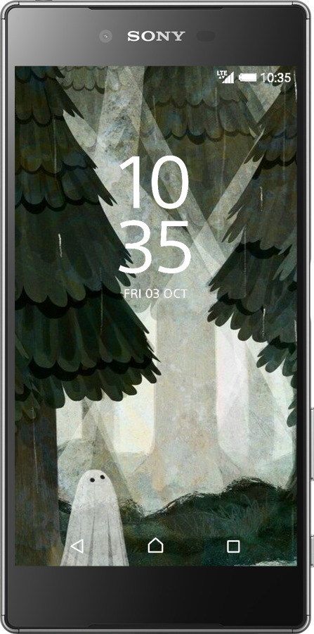 Силиконовый чехол С изображением соснового леса и привидения для Sony Xperia Z5 E6633 - 6420u-274 изображение 