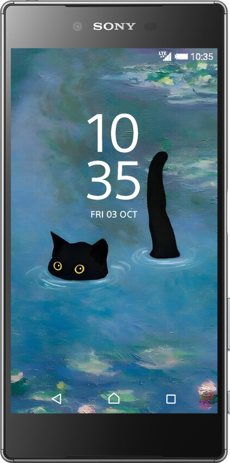 Силіконовий чехол Із зображенням кота та водяної лілії Monet для Sony Xperia Z5 E6633 - 6519u-274 изображение 