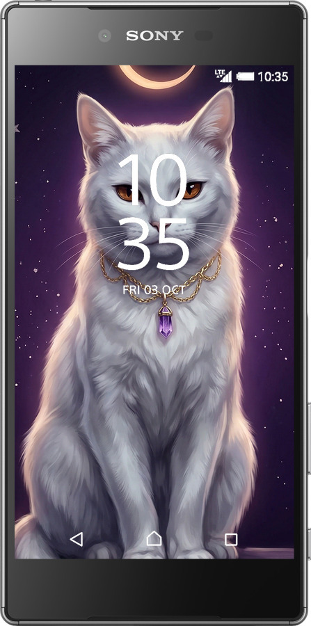 Силіконовий чехол Mystic White Cat Gothic Dark Purple Gold для Sony Xperia Z5 E6633 - 6805u-274 изображение 
