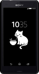 3D пластиковый глянцевый чехол С милым котом на черном фоне для Sony Xperia Z3 Compact D5803 - 6528c-277 изображение 