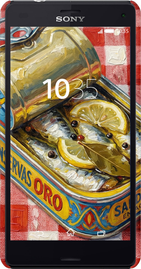 3D пластиковый глянцевый чехол Vintage Sardine Tin Phone для Sony Xperia Z3 Compact D5803 - 6772c-277 изображение 