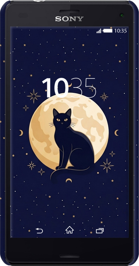3D пластиковый глянцевый чехол Cute Cat Celestial/Witchy для Sony Xperia Z3 Compact D5803 - 6787c-277 изображение 