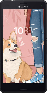 Силиконовый чехол Корги 3 для Sony Xperia Z3 Compact D5803 - 6707u-277 изображение 
