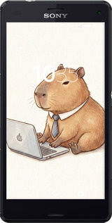 Силиконовый чехол Funny Capybara CEO Working для Sony Xperia Z3 Compact D5803 - 6777u-277 изображение 