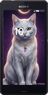 Силіконовий чехол Mystic White Cat Gothic Dark Purple Gold для Sony Xperia Z3 Compact D5803 - 6805u-277 изображение 