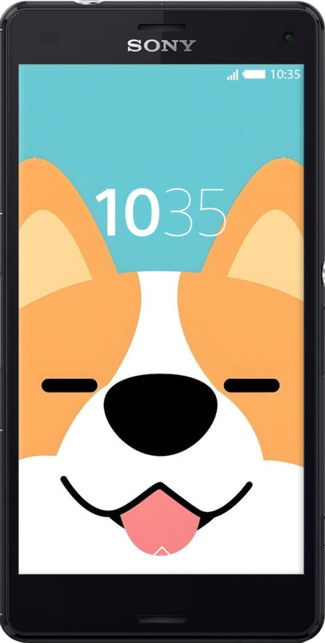 Силіконовий чехол Корги для Sony Xperia Z3 Compact D5803 - 6280u-277 изображение 