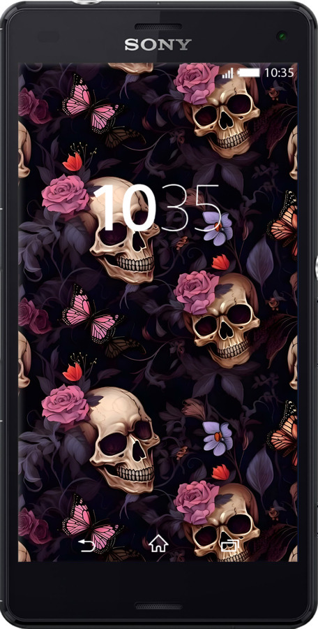 Силіконовий чехол Черепи та троянди для Sony Xperia Z3 Compact D5803 - 6316u-277 изображение 