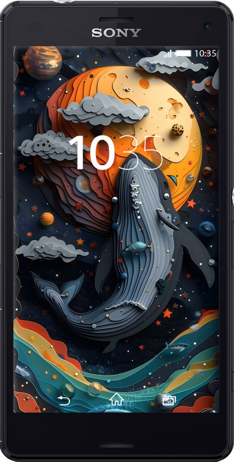 Силиконовый чехол Кит в космосе для Sony Xperia Z3 Compact D5803 - 6328u-277 изображение 